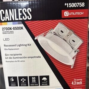 Utilitech Canless Recessed  Light Kit  #1500758 LED 2700k-6500k  White LOT OF 6